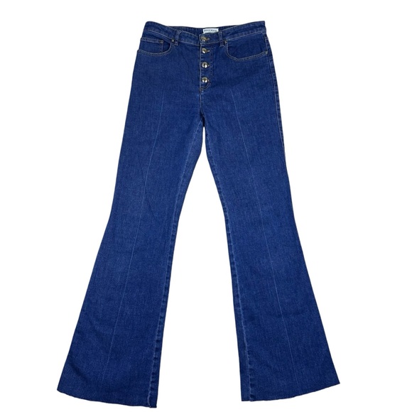 Sonia Rykiel Womens Bootcut Jeans Sz 40 / 31x32 High Rise Button Closure Luxury - Picture 1 of 16